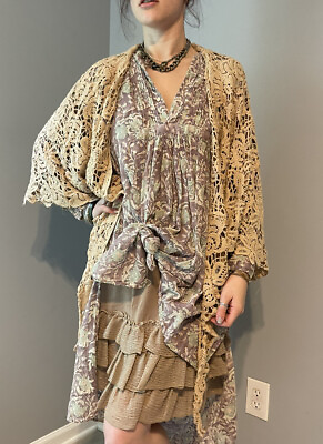 Boho Layered Ruffle Slip Mini Dress By Leto Layering Funky Summer Size Medium $39.95