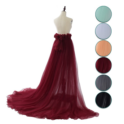 #ad Women Tulle Skirt Long Mesh Maxi Dress Princess Wedding Party Prom Full Length $41.99