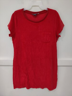 NWT Lands End Women#x27;s French Terry Cover Up T Shirt Dress Sz MT $100 CC402 $22.49