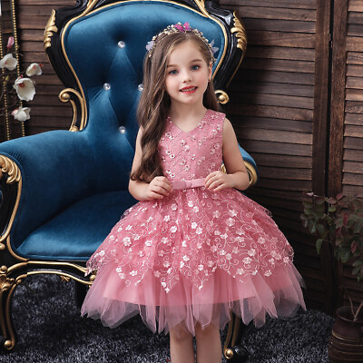 #ad Girls Princess dressess little girls flowers party dress for wedding birthday $16.14