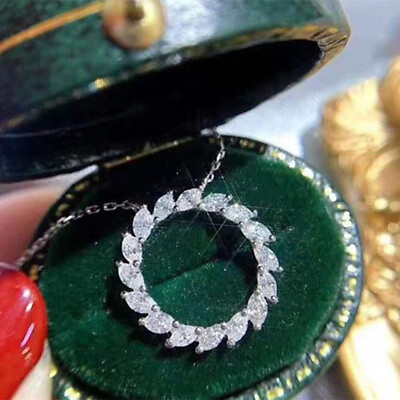 Gorgeous Women 925 Silver Party Necklace Pendant Cubic Zircon Jewelry 1 Pcs C $3.05