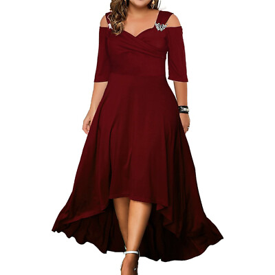 #ad Plus Size L 5XL Women Maxi Dress Ladies Evening Cocktail Party Swing Ball Gown $27.59