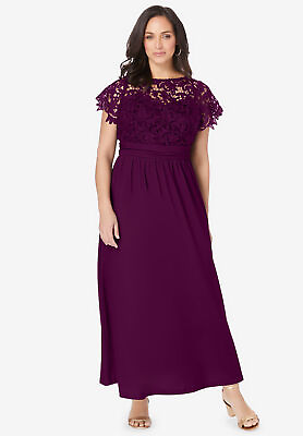 Jessica London Women#x27;s Plus Size Lace Maxi Dress $95.73