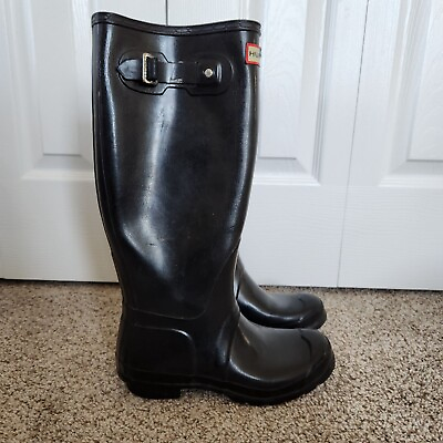#ad Hunter Womens Boots Size 7 Black Tall Outdoor Clog $39.95