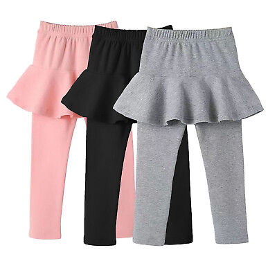 #ad Toddler Girls#x27; Leggings Skirt Ruffle Skirt Pants Kids Dark Leggings Kids $15.01