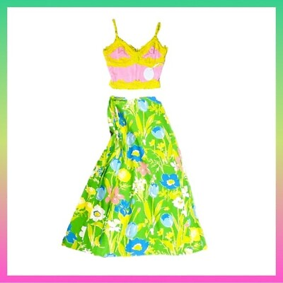 #ad Vintage 1960s Floral Wrap Maxi Skirt Gordon of Philadelphia forJULIAS Aiken SC $89.00