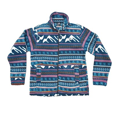 #ad The North Face Mens Full Zip Fleece Jacket Mountain Peak Print Retro Small NWOT $49.99