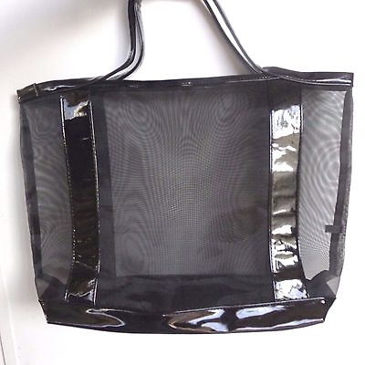 Lancome Black Mesh Beach Tote Bag Summer free shipping $12.99