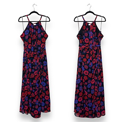 #ad Modcloth Illuminated Elegance Black Floral Chiffon Maxi Dress Plus Size 3X $35.00