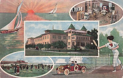 #ad Long Beach California CA Long Beach Sanitarium Vintage Postcard 1915 $8.00