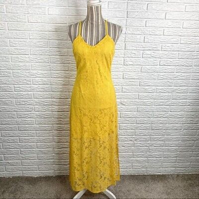 Available by Angela Fashions Yellow Maxi Dress Size Small $25.80