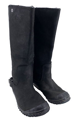 #ad Sorel Slimboot Womens Boots Black Sz 5 UK 3 EU 36 Riding Boots Suede Leather $44.99