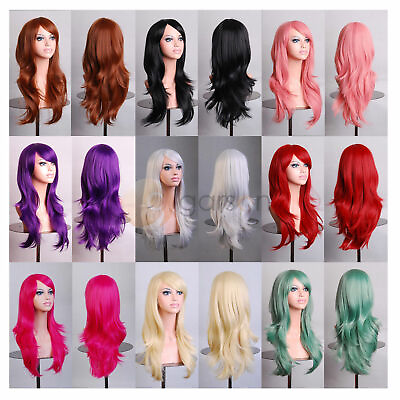 70cm Sexy Lady Fashion Full Curly Wigs Cosplay Costume Anime Party Hair Wavy Wig $11.99
