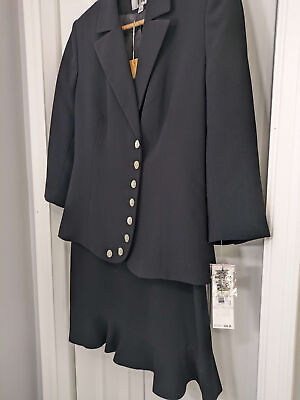 #ad Le Suit NWT Women#x27;s Size 6 Black Skirt Suit $52.50