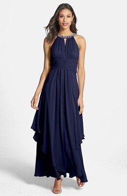#ad Eliza J Sleeveless Navy Blue Cocktail Dress Women’s Size 4 $65.00
