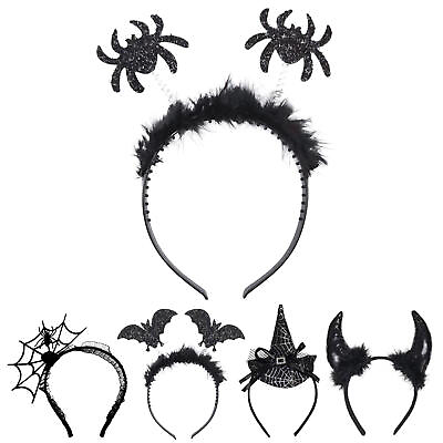 #ad 1PCS NEW Women Girls Halloween Black Headband Costume Party Hair Band Prop $7.59