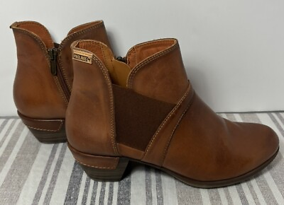 #ad Pikolinos Women#x27;s Rotterdam Brown Leather Ankle Bootie Boots Sz 39 EU 8.5 US $44.99