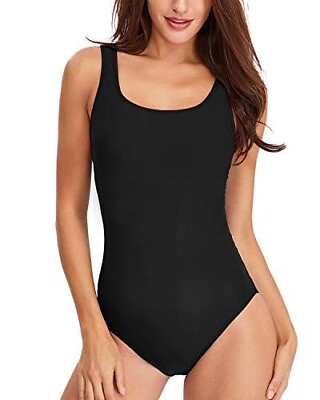 #ad One Piece Swimsuits for Women Athletic Training Swimsuits Swimwear Medium Black $14.99