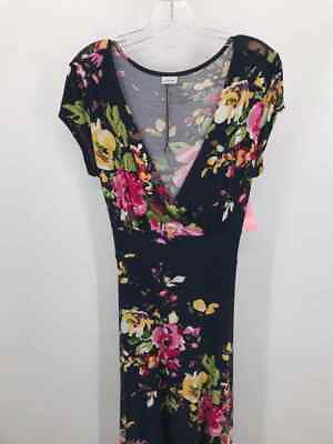 #ad Pre Owned Lascana Navy Size 38 Floral Maxi Short Sleeve Dress $27.99