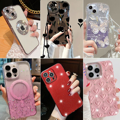#ad For iPhone 15 Pro Max Phone Case Heavy Duty Shockproof Glitter Bling Cute Cover $8.99