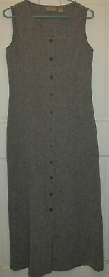 #ad Nordstrom Women#x27;s Gray Button Front Sleeveless V Neck Long Maxi Dress Size S $19.88