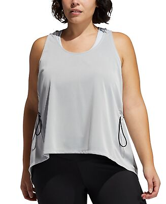 #ad adidas Womens Plus Size Primeblue Tank Top Color GRAY Size 3X $40.53