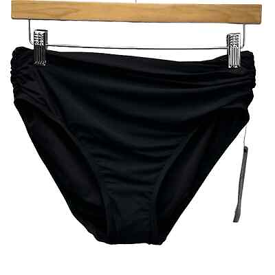 #ad Carmen Marc Valvo Side Ruched Bikini Bottom Black size Medium $29.00