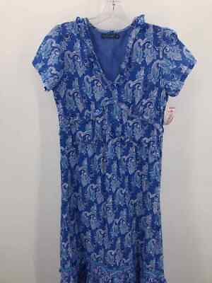 #ad Pre Owned La Plage Blue Size XS Maxi Short Sleeve Dress $46.39