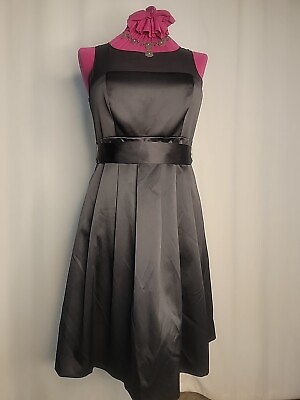 #ad #ad JS Collections Sheer Black Party Dress Sleeveless Size 10 VTG $25.00