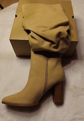 #ad #ad Coutgo Women#x27;s Wide Calf Knee High Zip Fashion Booties Size 8 $25.00