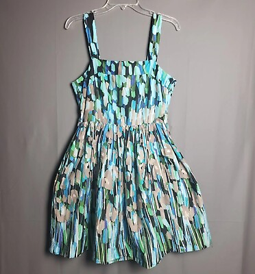 #ad KENSIE PRETTY Dress Size Large Sleeveless Lined Hidden Side Zipper Abstract EUC $16.99