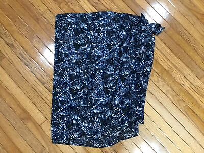 #ad NEW Jaclyn Smith Blue Black White Beach Cover Up Wrap Skirt Sz 66 X 36” G14 17 $8.99