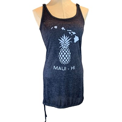 #ad Small Aloha Lightweight Coverup Sundress Pineapple Navy Blue Women#x27;s quot;Maui Hiquot; $14.00