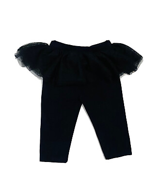#ad Black Leggings w Attached Tulle Skirt Tu Tu Baby Girls Infants Sz. 3 6 M US $28.50