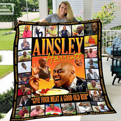 #ad Ainsley Harriott Give Your Meat A Good Old Rub Sherpa Fleece Blanket $39.99