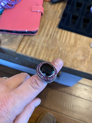 #ad Black Cocktail Ring Size 6 $39.99