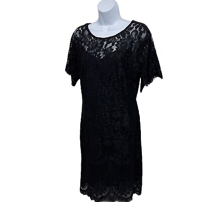 MSLG Womens Elegant Floral Lace Round Neck Short Sleeve Cocktail Party Dress NWT $17.95