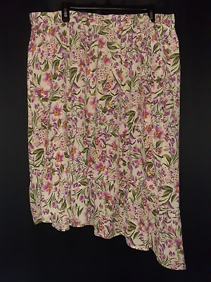 #ad LANE BRYANT Plus Size 2X 18W 20W Skirt Tiered Asymmetrical Elastic Waist Pull On $27.99