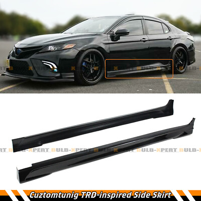 FOR 2018 23 TOYOTA CAMRY LE SE XSE XLE TR STYLE GLOSS BLACK SIDE SKIRT EXTENSION $153.99