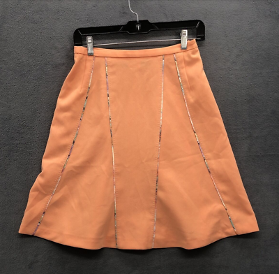#ad Harve Benard Women#x27;s Petite Skirts Size 6P Peach A Line Flare Contrast Seams $14.02