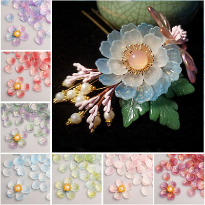 10pcs 12mm Flower Petal Shape Lampwork Glass Loose Beads for Jewelry Making DIY $2.35
