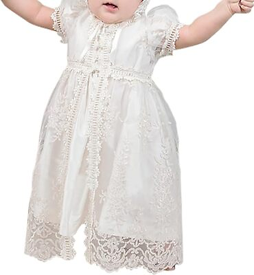 #ad Glamulice Flower Baby Girl Party Dress White Christening Baptism Dresses Lace $18.99