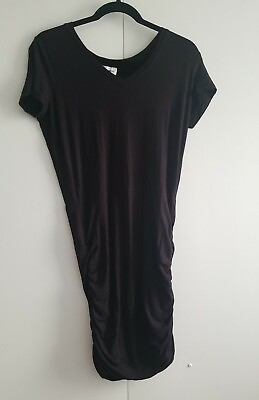 #ad Jessica Simpson T Shirt Dress Sz Small Juniors Black Rouged Knee Length Pullover $9.99