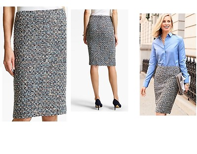 Authentic Talbots women#x27;s poppy tweed pencil skirts petite sizes $109 tag NWT $9.95