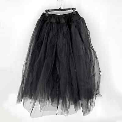 #ad Women#x27;s NEW Witchy Tulle Skirt Costume *SKIRT ONLY* Sz S Black Layers Full Sheer $23.79