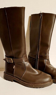 #ad Woman Brown Leather Boots size 7.5 NEW $38.95