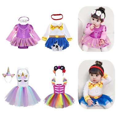 #ad Baby Girl Princess Dress Up Fancy Costume Halloween Cartoon Romper Dress Cosplay $17.81