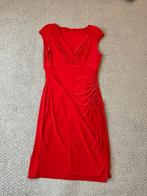 Lauren Ralph Lauren Red Cocktail Dress Cap Sleeve Midi Lngth Size 2 NWT $39.99