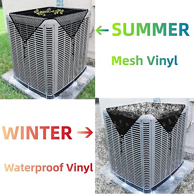 Outside Air Conditioner Mesh Cover Vinyl Winter Summer for Unit AC Protector $18.09