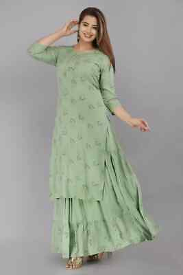 #ad Beautiful Designer Kurti Skirt Set Bollywood Anarkali Kurta Salwar Kameez Dress $26.39